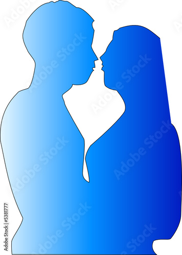 couple bleu vecteur