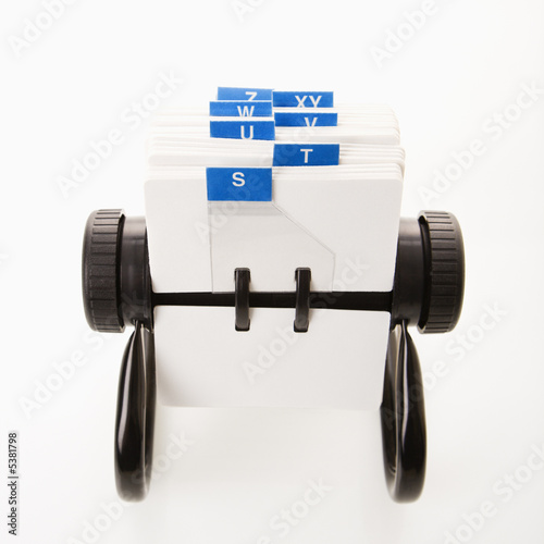 Cuadro en lienzo Rolodex with blue letter tabs.