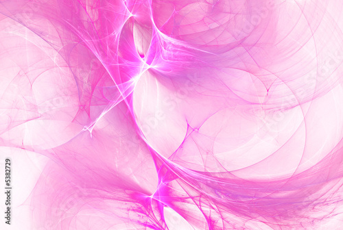 Abstract pink fractal on white background. © chaossart