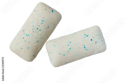 chewing gum pastilles isolated on white