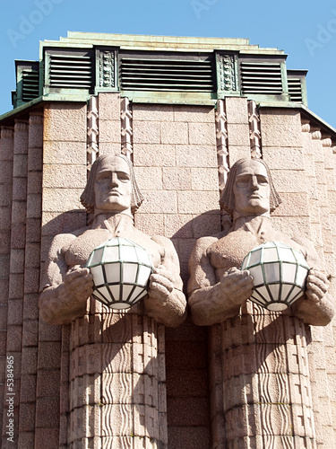 Details of Helsinki central railway station.