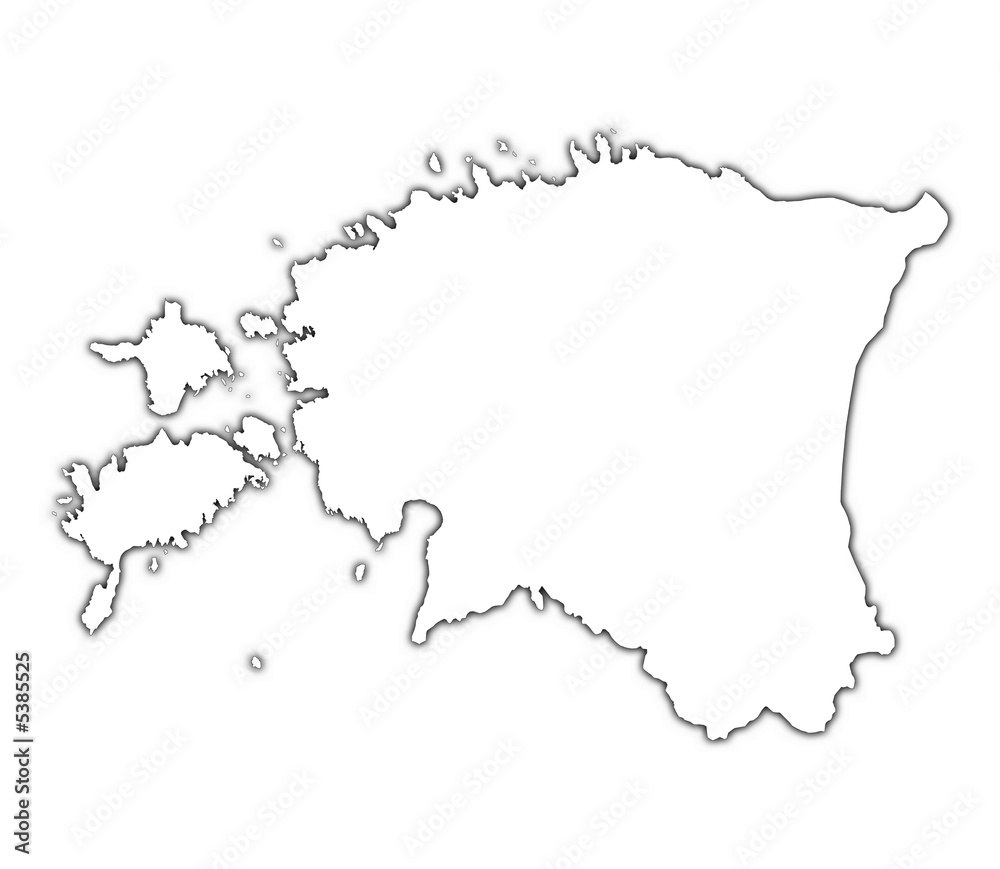 Estonia outline map with shadow. Estonia outline map with shadow.
