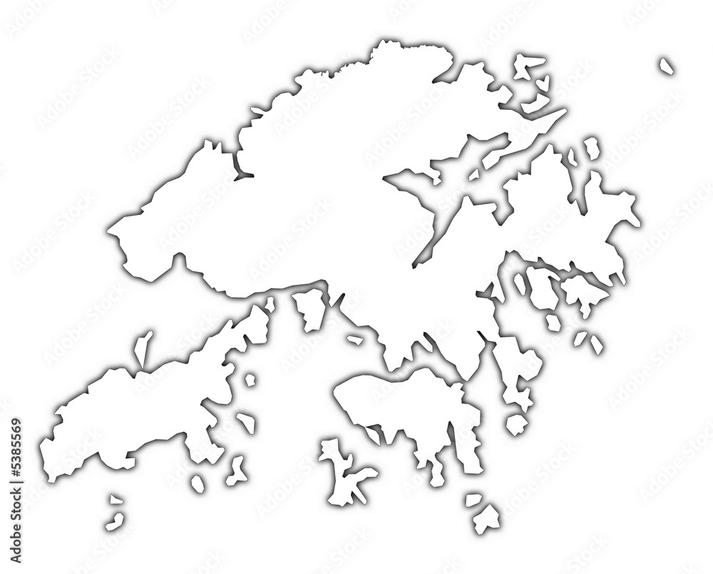 Hong Kong outline map with shadow. Hong Kong outline map with shadow.