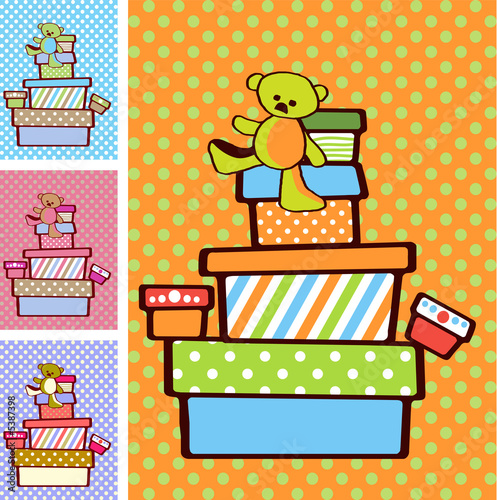Gift boxes stacked on top of each other