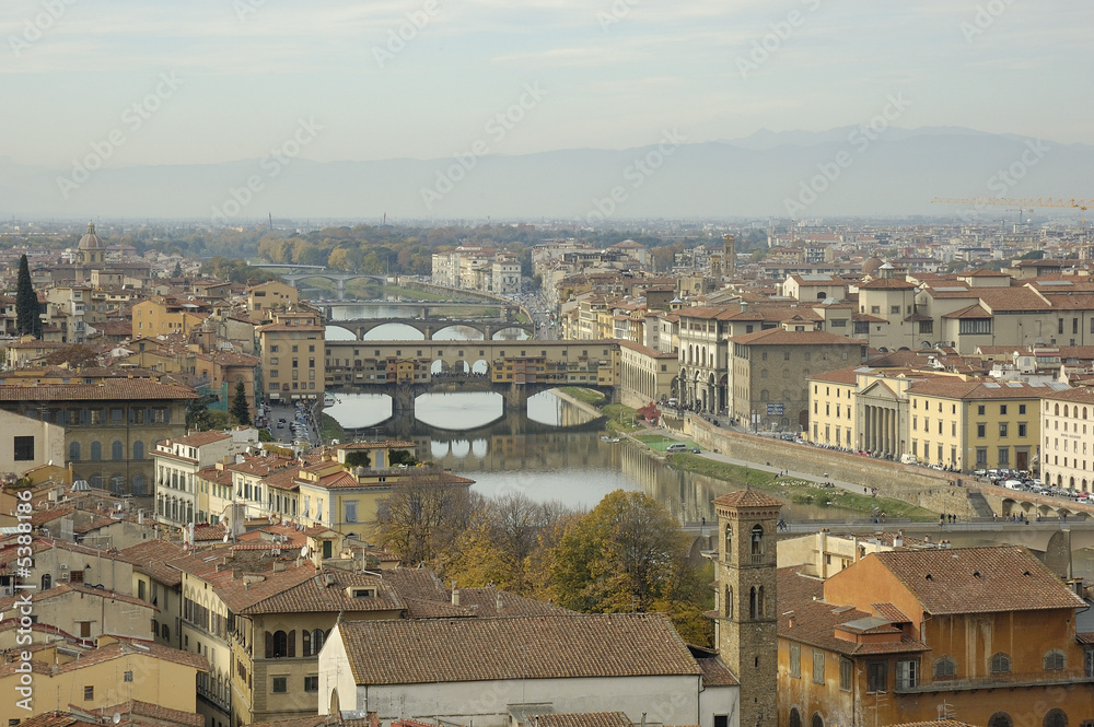 Fototapeta premium vue sur Florence et le ponte vecchio