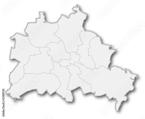 Karte von Berlin (Umrisse, Bezirksgrenzen)