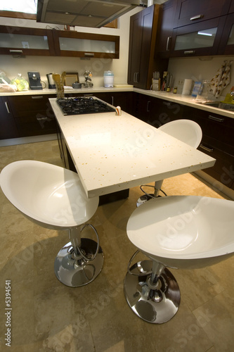 Vertial Shot of a Trendy Modern Kitchen