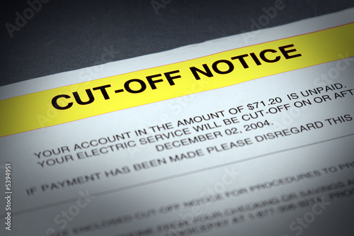An overdue notice on a unpaid bill