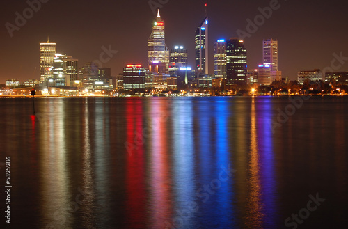 a view of perth, western australia at night