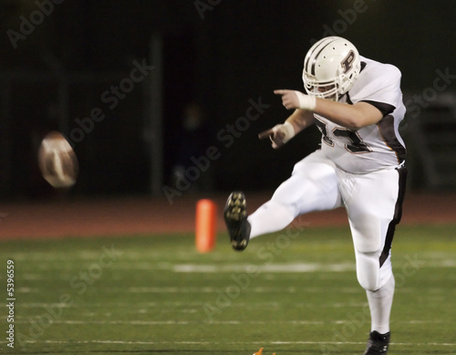 High school football kickoff