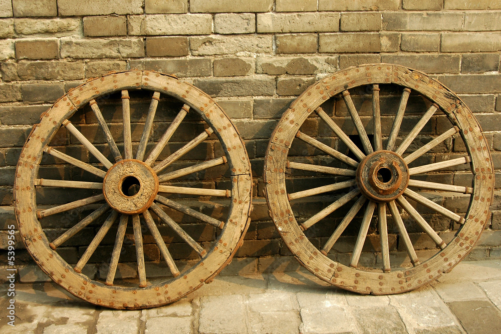 wheels resting on wall from China