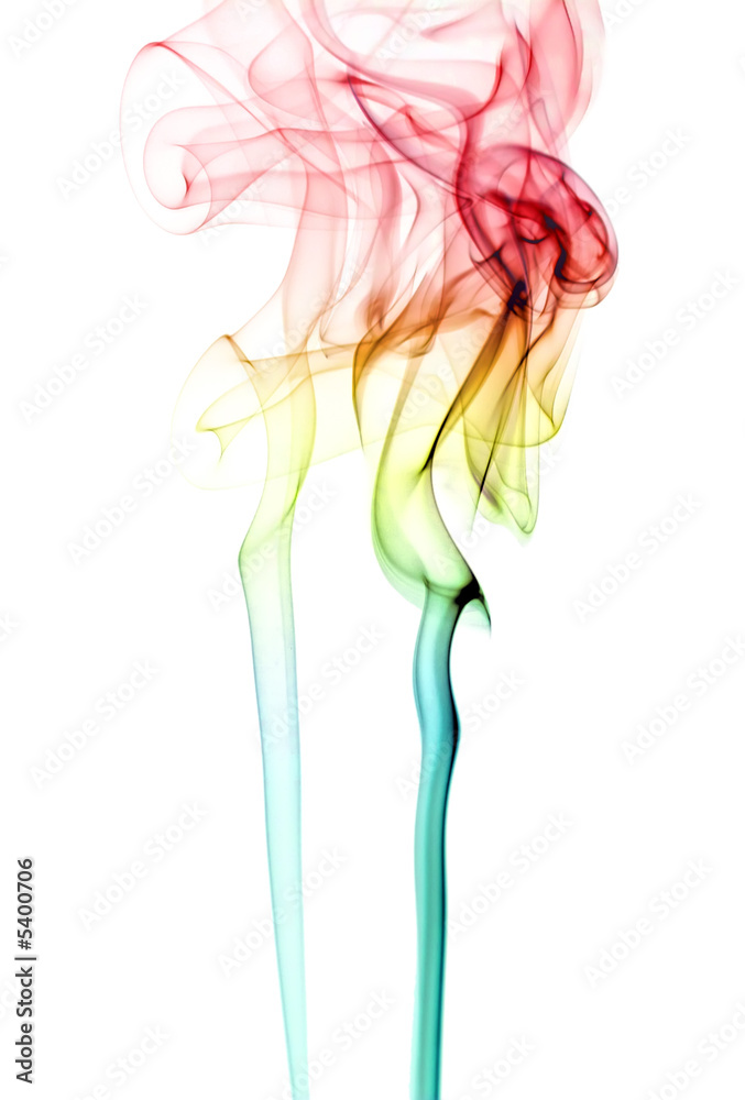 Fototapeta premium intense colored smoke on white background