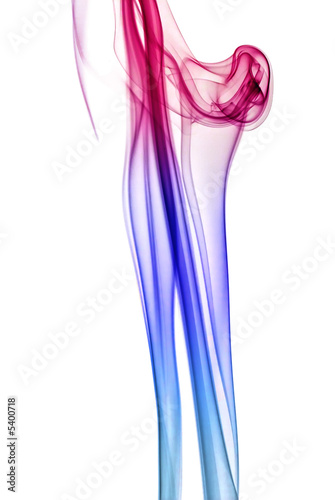 colored smoke shapes background on white