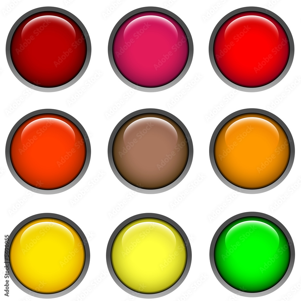 round web buttons with different shiny colors round web buttons with different shiny colors