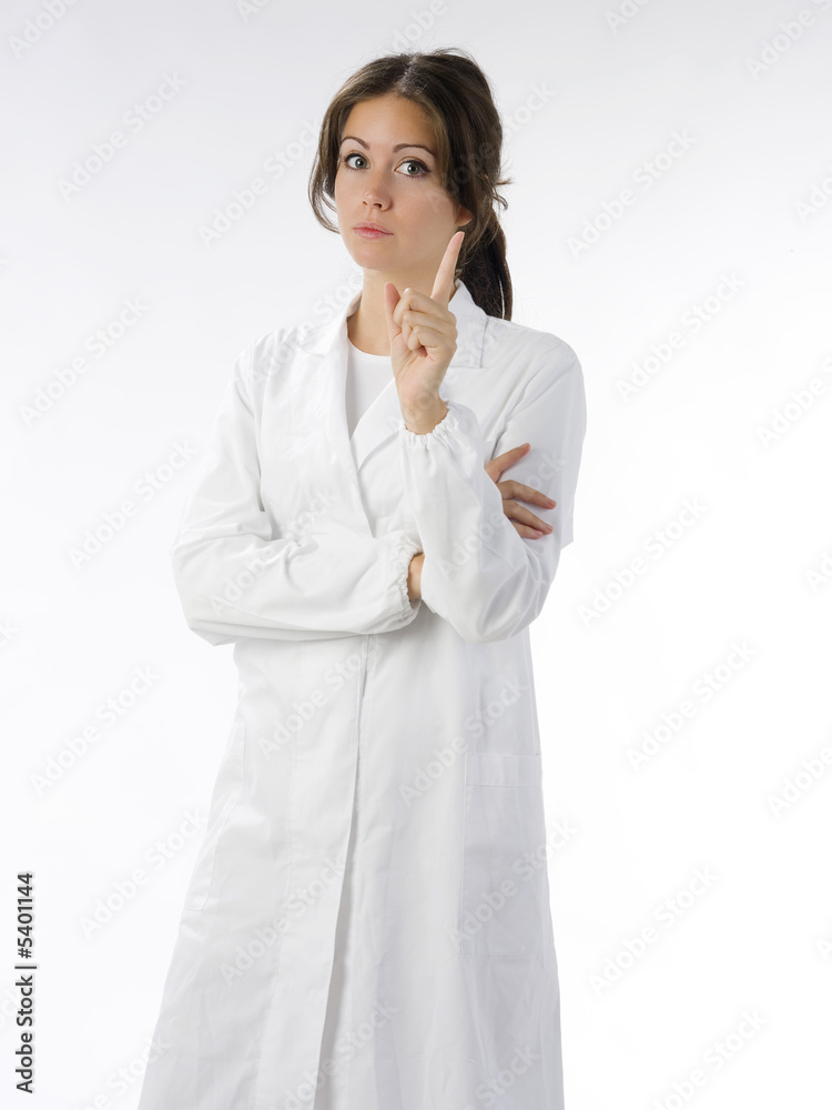 nice doctor in white gown making face nice doctor in white gown making face