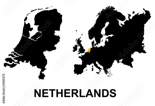 Netherlands and Europe map photo