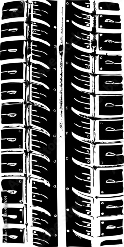 trace of the winter tyre, vector