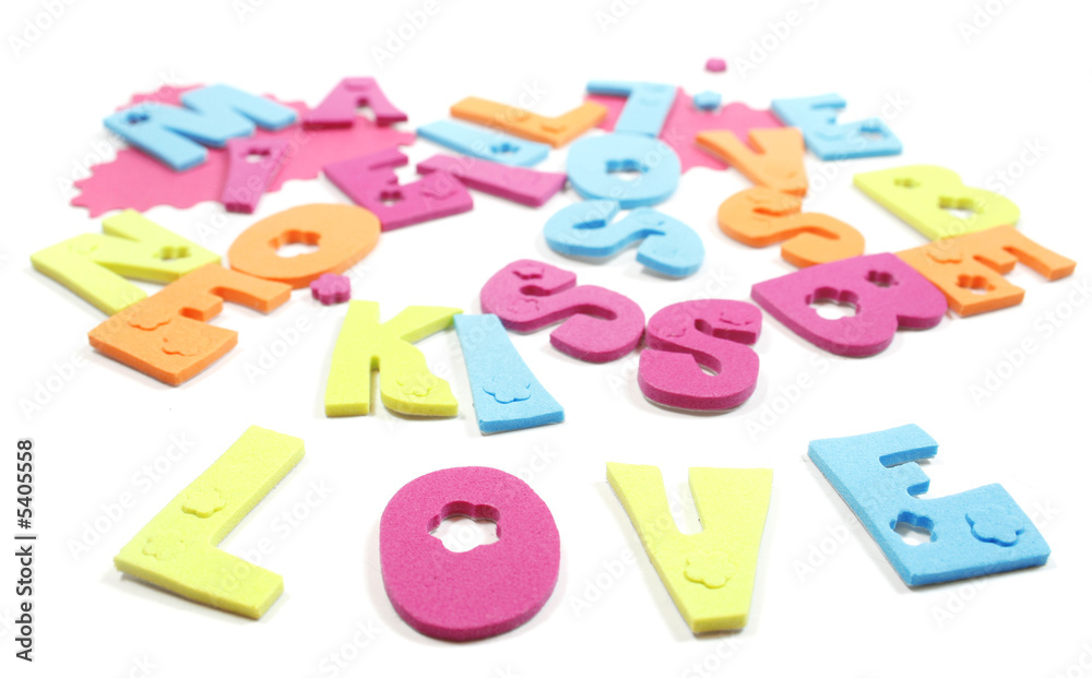 Naklejka premium VIew of letters forming the word love