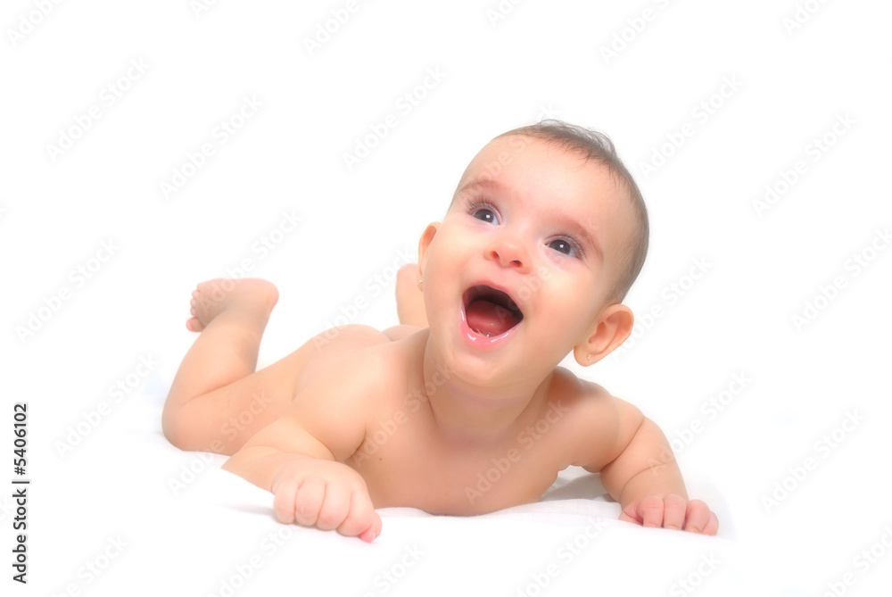 Sweet and Beautiful Baby on white background . Sweet and Beautiful Baby on white background .