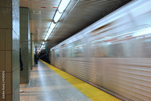 Photography Subway speeding into station