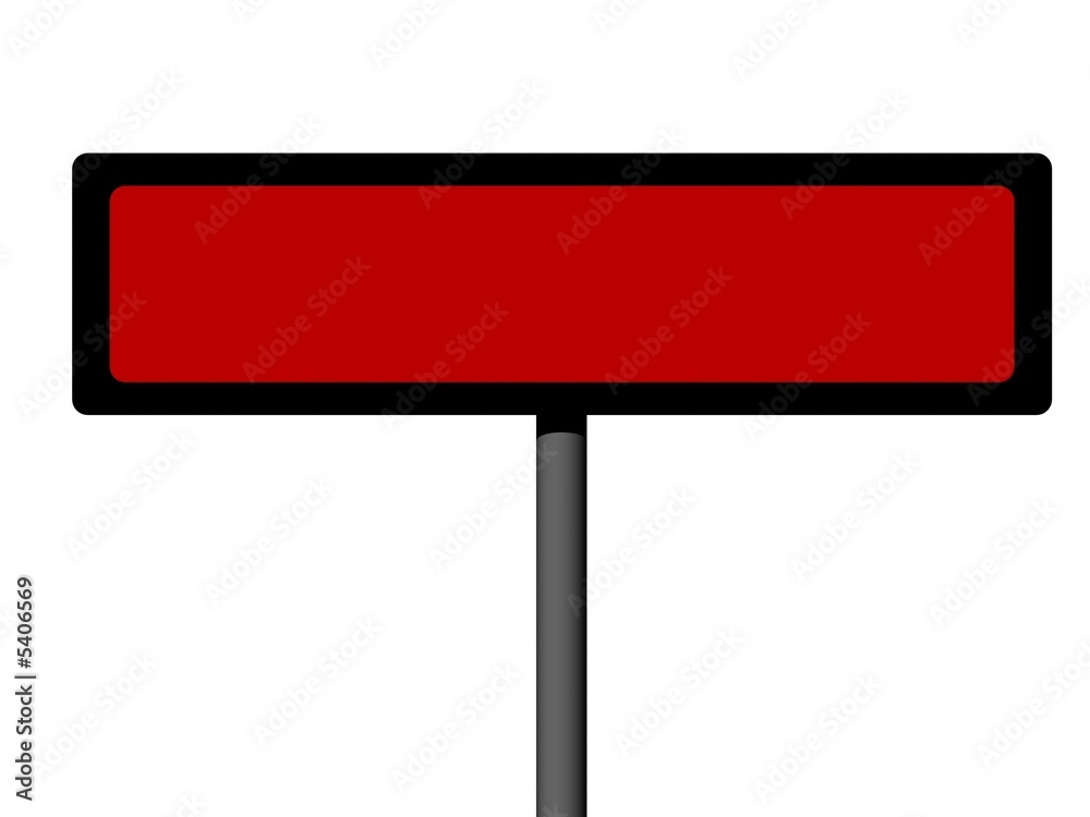 Fototapeta premium Empty rectangular danger sign isolated on a white background