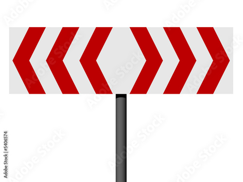 Red and white different direction sign isolated on white
