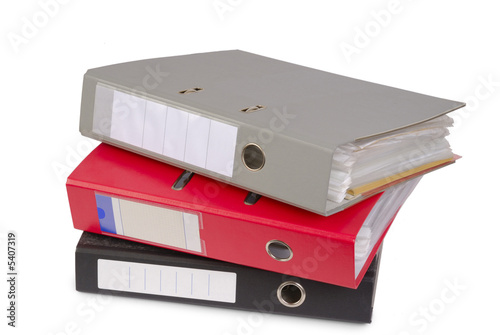 three  folders on the  white background
