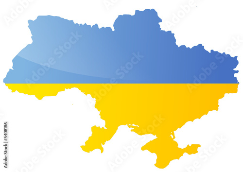 Carte de l'Ukraine (Drapeau métal)