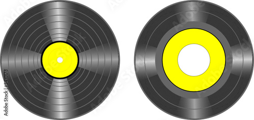 vinyl records vector LP and 45 disc