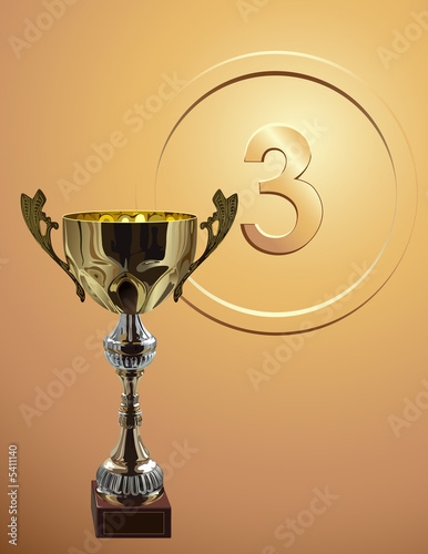 Fotografie Competition cup on bronze background