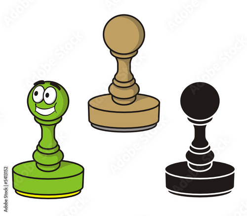 Round rubber stamp in three styles