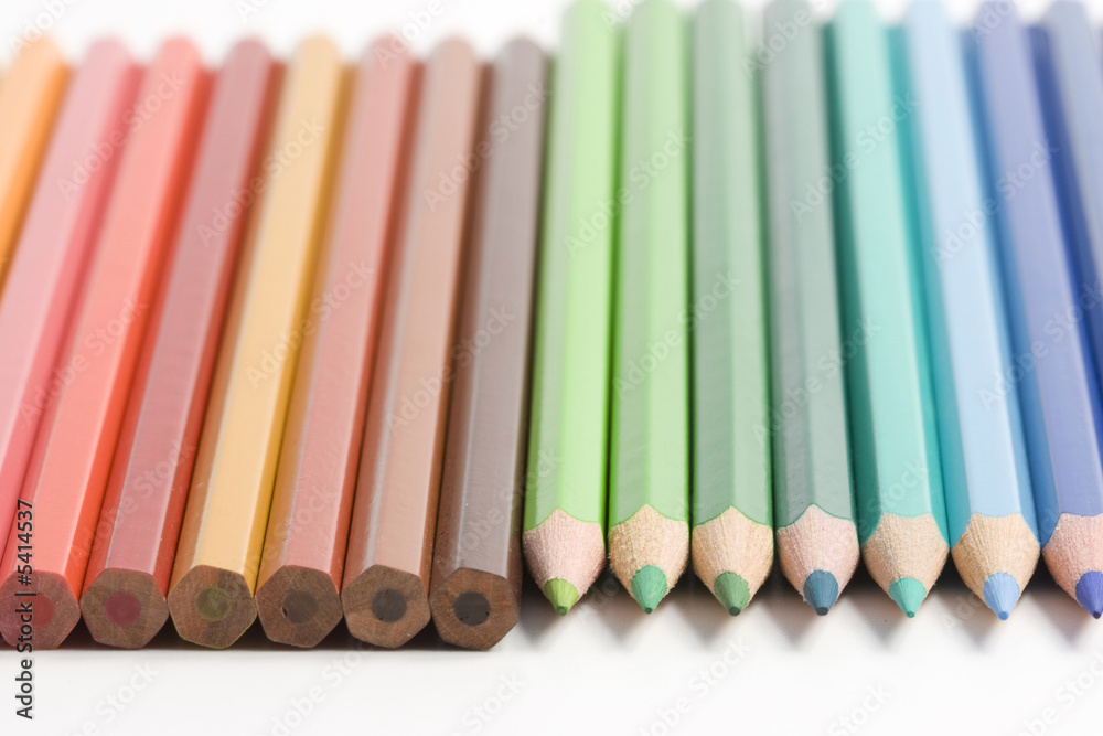 color pencils, the rainbow out of wooden color pencils, the rainbow out of wooden