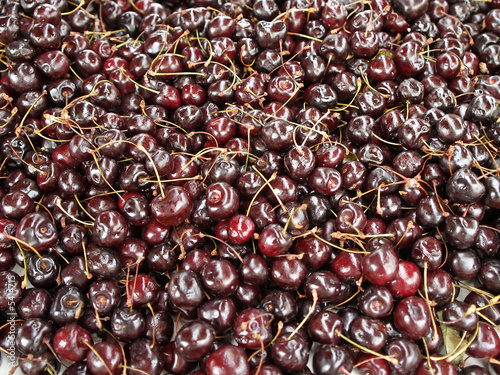 Cherries in the market, close-up