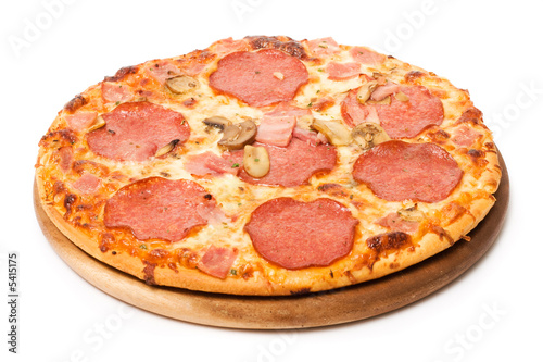 Pizza on white background. Fast food image series