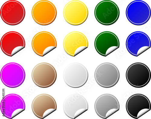Collection of colorful tags.