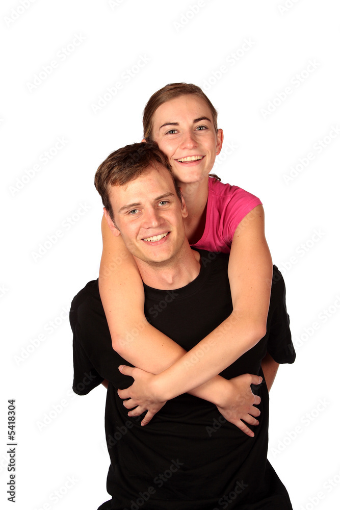 Two in love young people smiling and having fun Two in love young people smiling and having fun