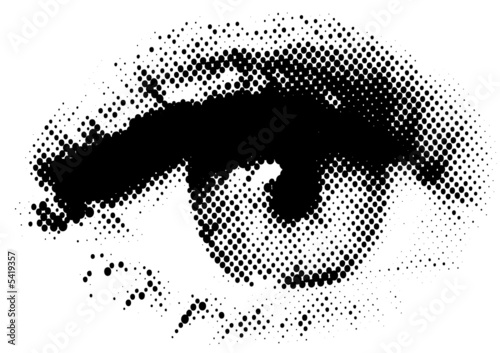 vector halftone eye shape for backgrounds and design