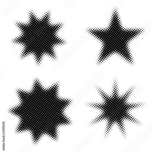halftone star shapes for design