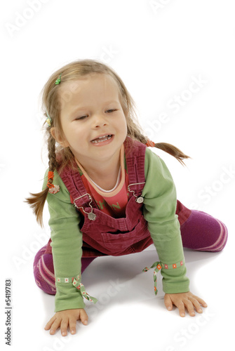 small young girl on knees