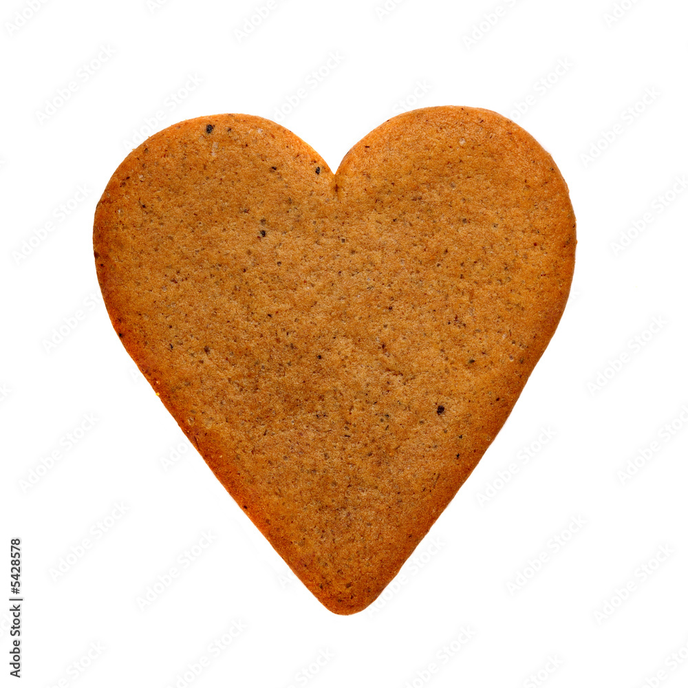 gingerbread heart isolated on white gingerbread heart isolated on white