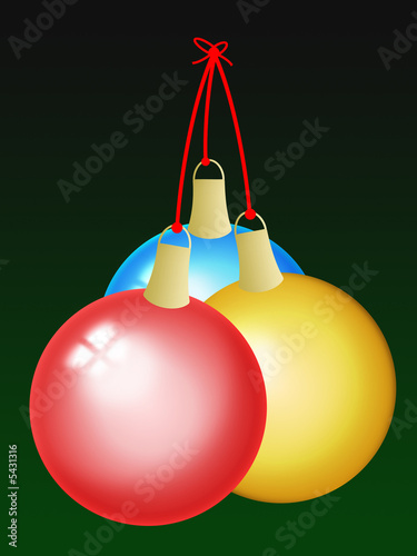 Three christmas balls