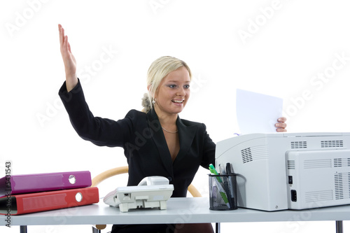 bussines woman  working on isolated background