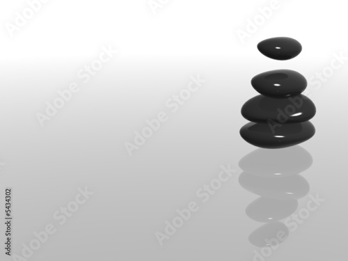 Canvas Print Four hot stones in a pile