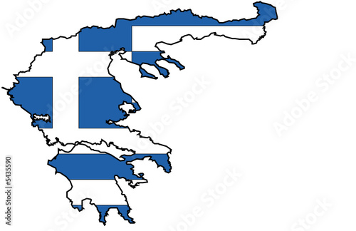 Flagge und Karte von Griechenland 