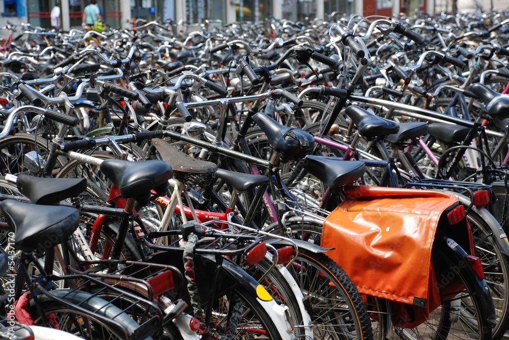 A lot of bicycles at the station in the Hague (the netherlands)