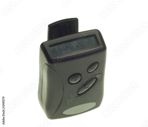 black and grey pager isolated on white background