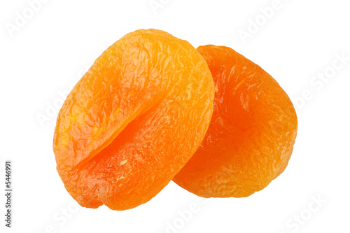 Dry apricot fruit isolated on white background