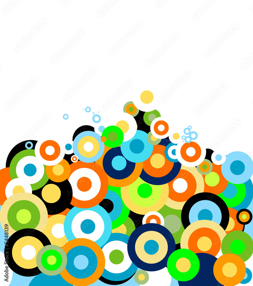 retro style, abstract design with circles