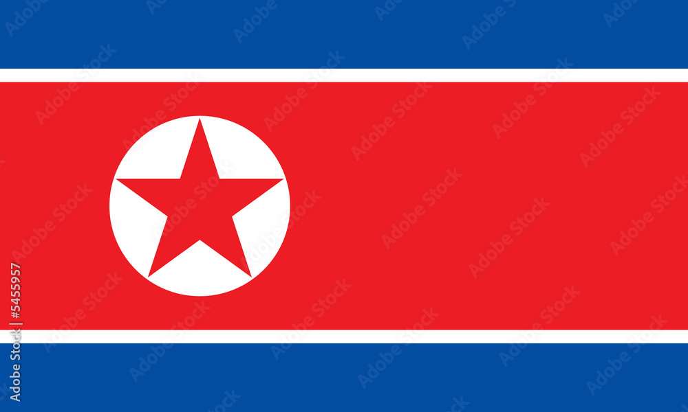 Naklejka premium nord korea fahne north korea flag