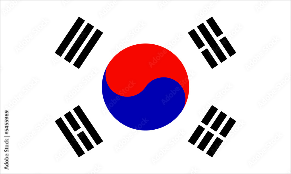 Fototapeta premium flaga korei południowej flaga korei południowej